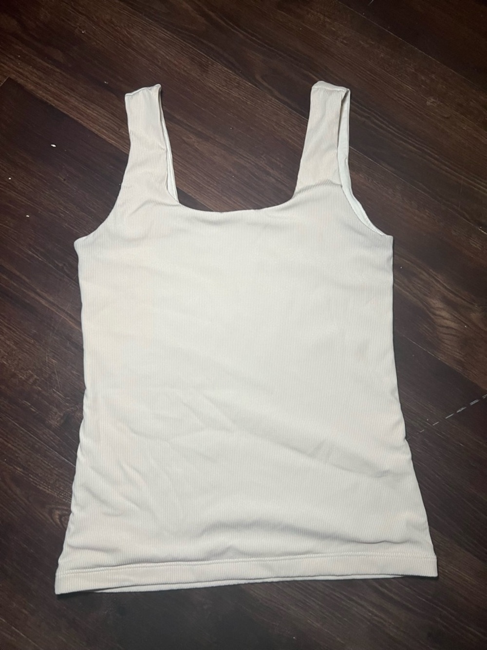 Tahari Modern Essentials Ribbed Tank Top White Double Layer Slim Fit Stretch XS